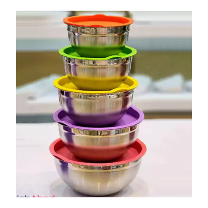 تصویر از کاسه3عددی استیل دربدار