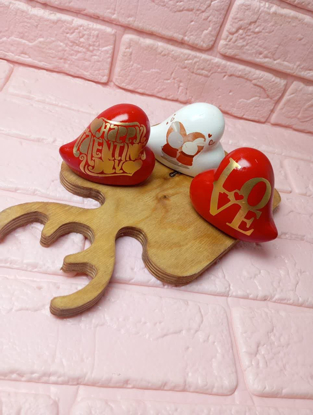 تصویر از قلب گچی ولنتاین سفیدوقرمز