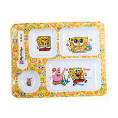 تصویر از ظرف غذاکودک مستطیل ملامین پارس