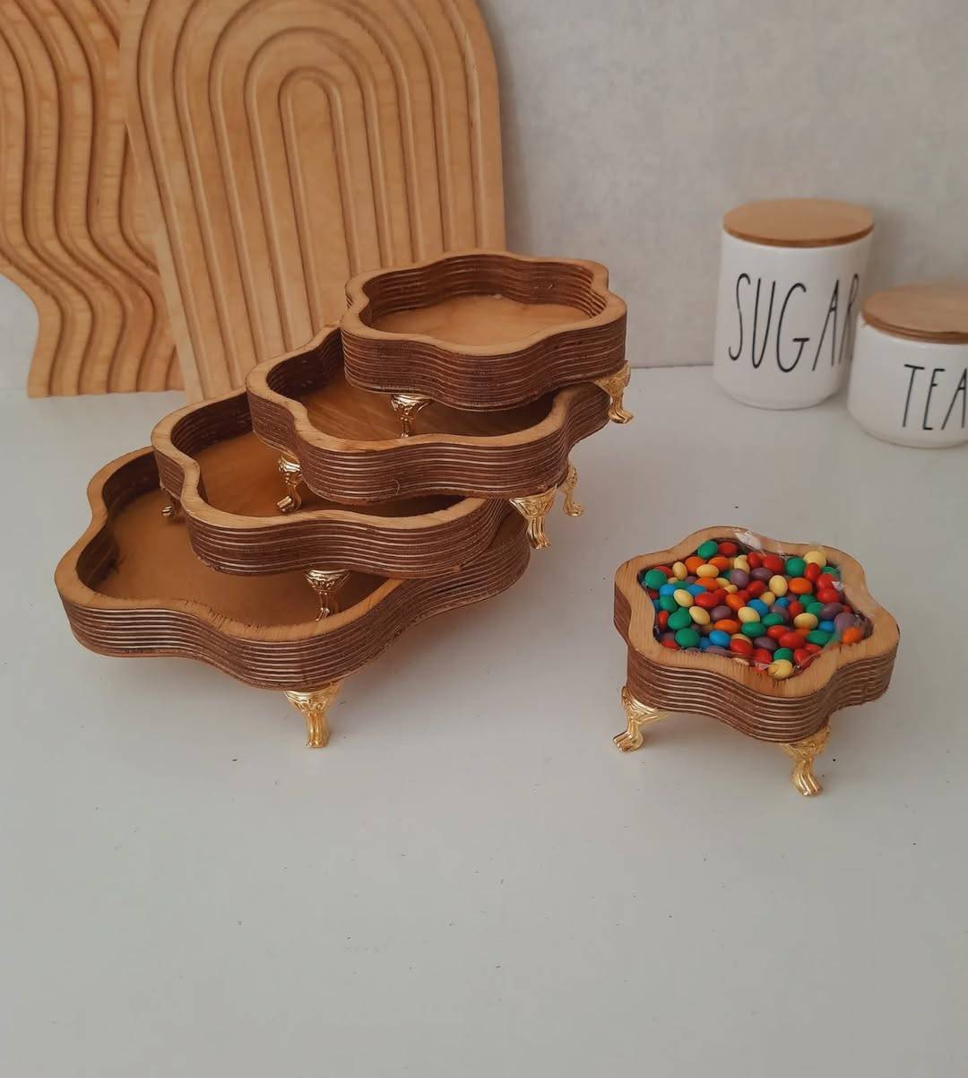 تصویر از ست پذیرایی5تیکه گل پایه دار
