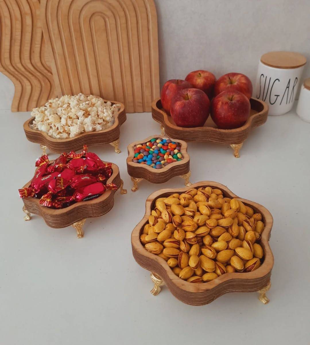 تصویر از ست پذیرایی5تیکه گل پایه دار