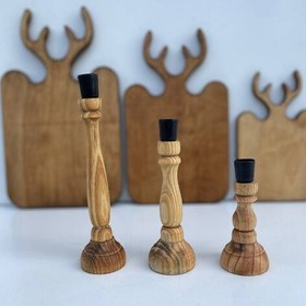 تصویر از جاشمعی3تایی چوبی