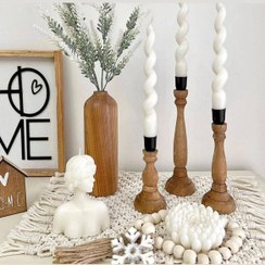 تصویر از جاشمعی3تایی چوبی