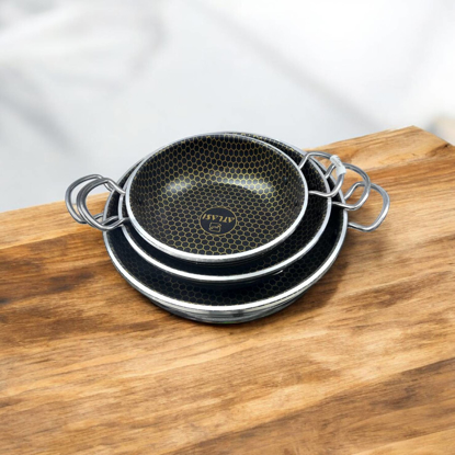 تصویر از 3تابه دودسته استیل زنبوری اطلسی